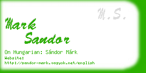 mark sandor business card